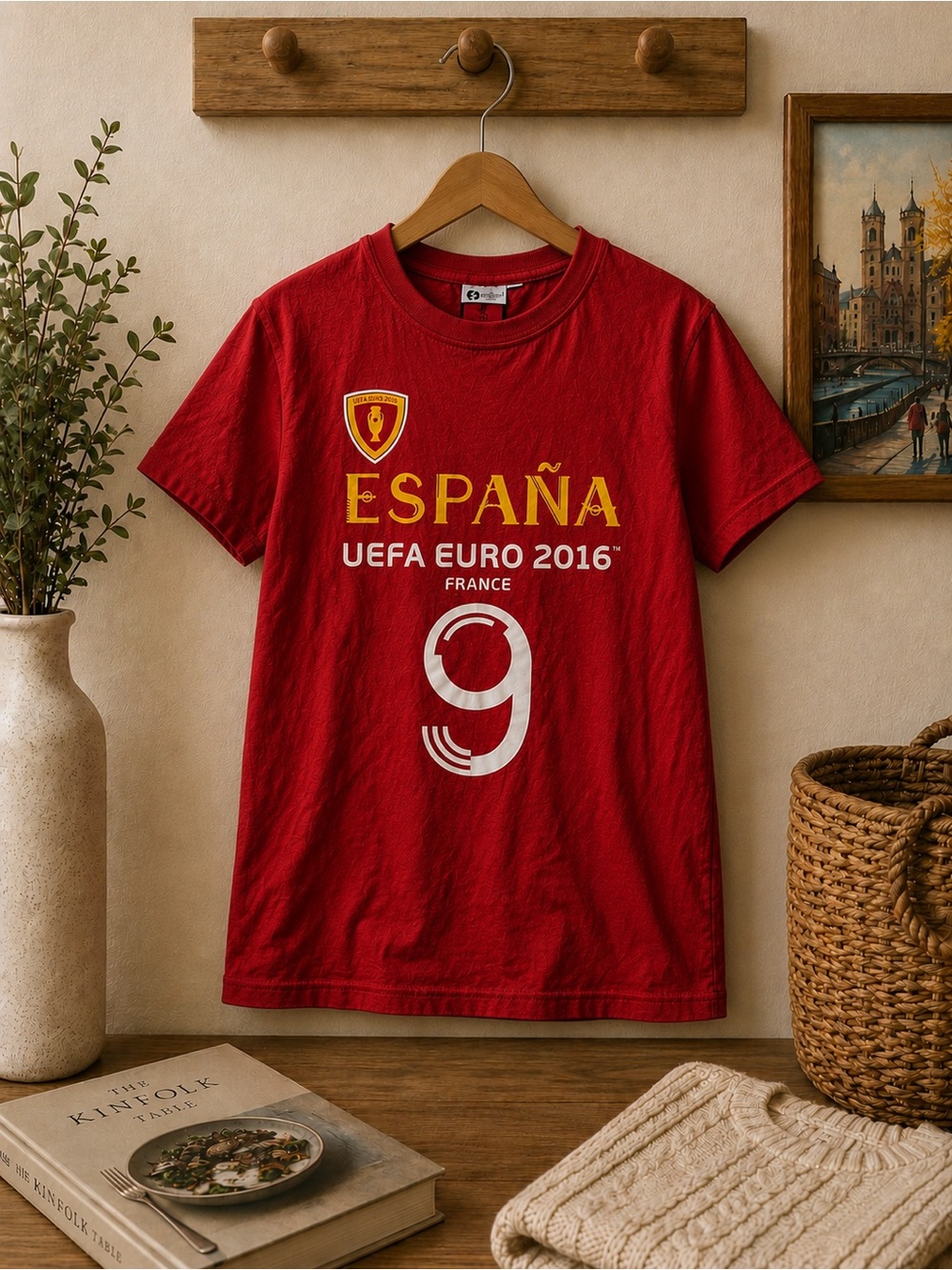Kids Red España UEFA Euro 2016 Soccer Tee 10YR